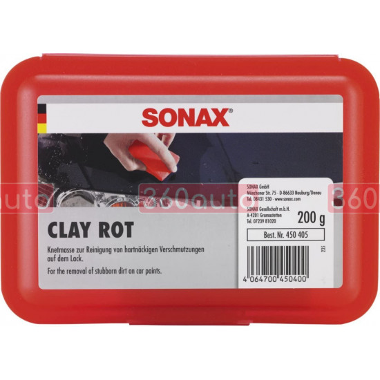 Глина для очищення лакофарбових поверхонь червона Sonax Clay Rot 200 г 450405