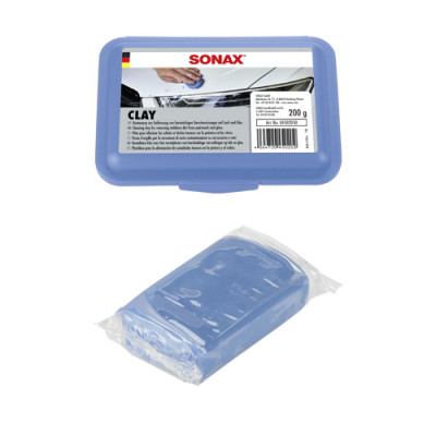Глина для очищення лакофарбових поверхонь та скла синя Sonax Clay 200 г 450205