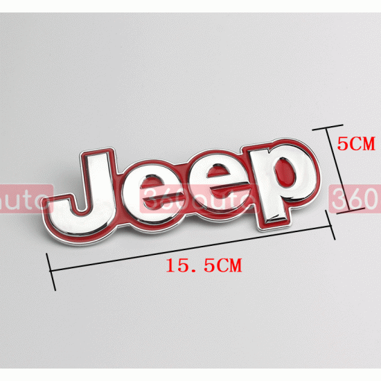 Автологотип шильдик емблема напис Jeep Renegade, Cherokee метал red 155х50мм