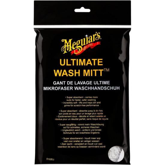 Рукавица микрофибровая для мойки Meguiars Ultimate Microfiber Wash Mitt 20х25 см E102EU