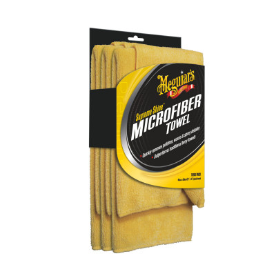 Набор полотенец микрофибровых Meguiars Supreme Shine Microfiber Towel 40х60 см 3 шт желтые X2020EU