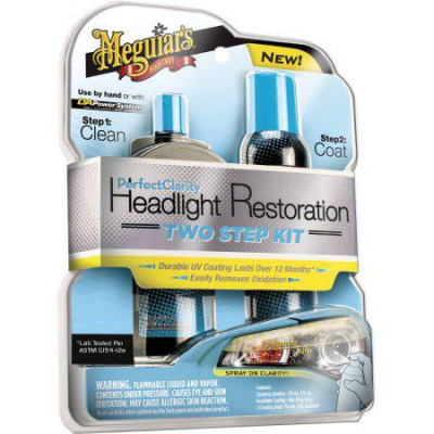 Набір для відновлення та захисту фар - Meguiar's Perfect Clarity Headlight Restoration 2-Step Kit (G2000)