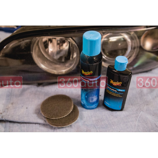 Набір для відновлення та захисту фар - Meguiar's Perfect Clarity Headlight Restoration 2-Step Kit (G2000)