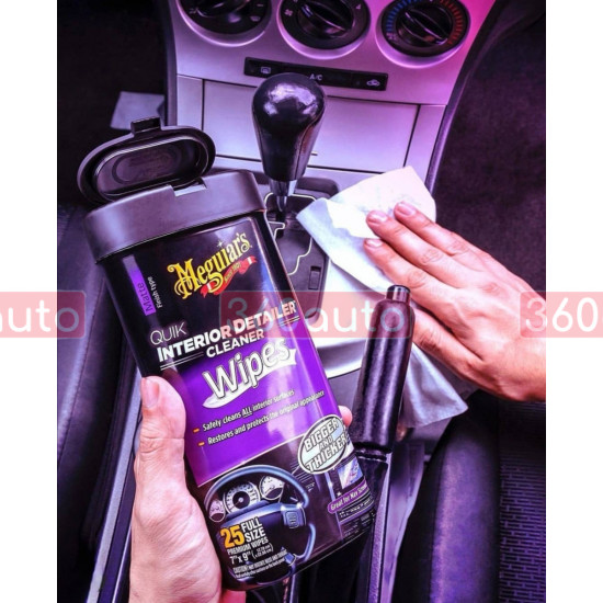 Серветки для швидкого очищення салону - Meguiar's Quik Interior Detailer™ Cleaner 18х23 см. 25 шт. (G13600)