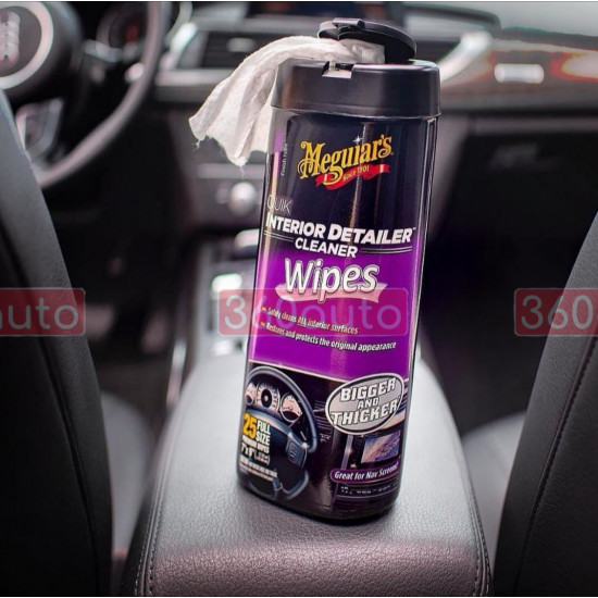 Салфетки для быстрой очистки салона Meguiars Quik Interior Detailer™ Cleaner 18х23 см 25 шт G13600