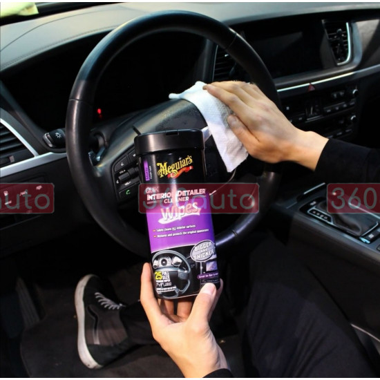 Серветки для швидкого очищення салону - Meguiar's Quik Interior Detailer™ Cleaner 18х23 см. 25 шт. (G13600)