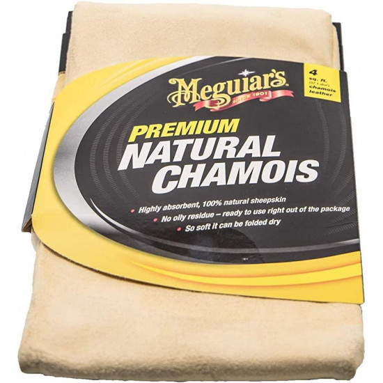 Полотенце натуральное замшевое Meguiar’s Premium Natural Chamois 16x2x25 см бежевый X2100