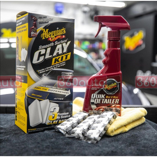 Максимальний набір для очищення кузова - Meguiar's Smooth Surface™ Clay Kit (G191700)