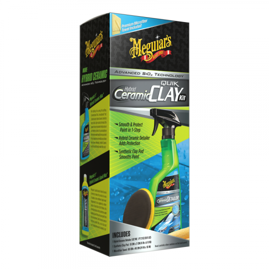 Набор для очистки кузова з эффектом керамики Meguiars Hybrid Ceramic Quik Clay Kit G200200