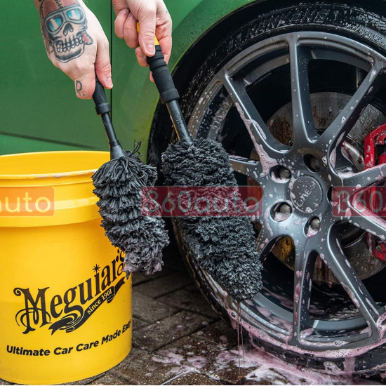 Щетка микрофибровая для мойки дисков Meguiars Supreme Microfibre Wheel Brush Medium 35 см X1902EU