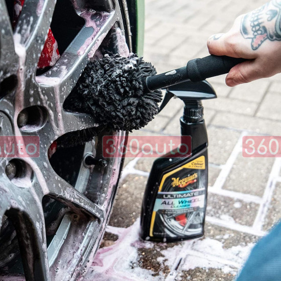 Щетка микрофибровая для мойки дисков Meguiars Supreme Microfibre Wheel Brush Medium 35 см X1902EU