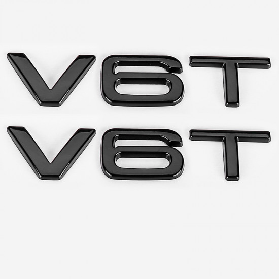 Автологотип шильдик емблема напис Audi V6T Black x2 360auto-401634