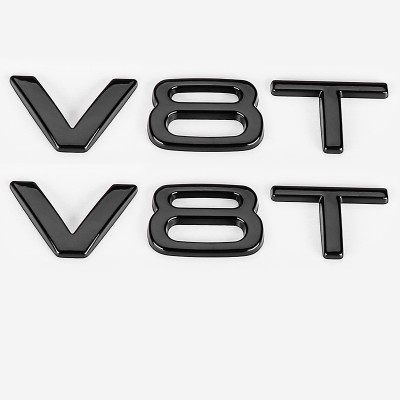 Автологотип шильдик емблема напис Audi V8T Black x2 360auto-401635