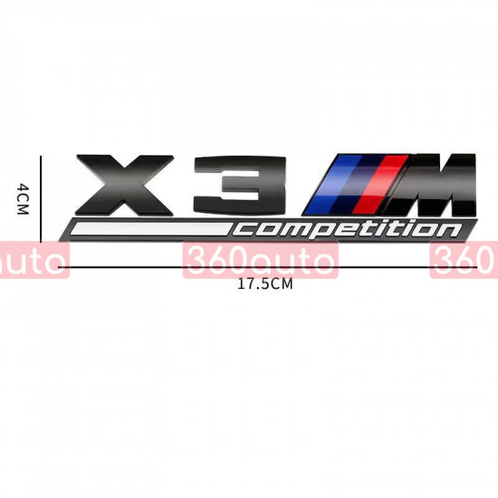 Автологотип шильдик емблема напис BMW X3M Competition Black Shadow Edition 360auto-401643