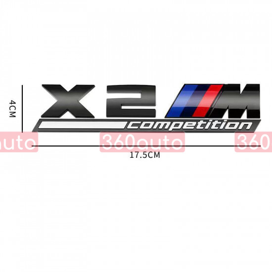 Автологотип шильдик емблема напис BMW X2M Competition Black Shadow Edition 360auto-401644