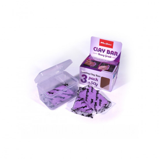 Набор агрессивной глины для чистки кузова - MaxShine Clay Bar Heavy Cut 150 г. 3шт.x50грам фиолет. (2041150P)