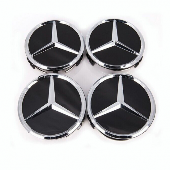 Ковпачок на титановий диск Mercedes-Benz A2204000125 70-75мм чорний-хром