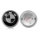 Автологотип шильдик емблема BMW чорно-білий карбон 82мм