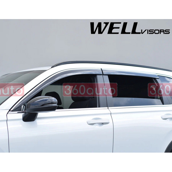 Дефлектори вікон для Honda CR-V 2023- з хром молдингом WELLvisors 3-847HD046