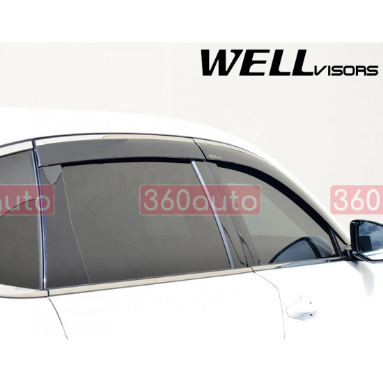 Дефлектори вікон для Acura MDX 2022- з хром молдингом WELLvisors 3-847AC018