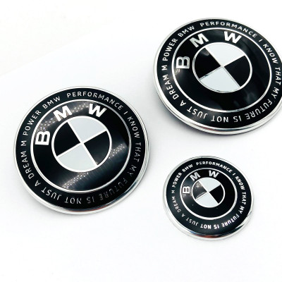Автологотип шильдик емблема BMW M's 50th Anniversary чорно-білий набір 82мм, 74мм, 45мм на кермо 51148132375