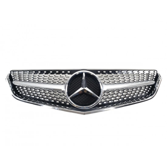 Решітка радіатора на Mercedes E-class Coupe C207 2009-2013 Diamond сіра з хромом MB-W20796