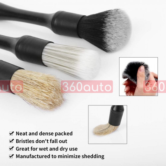 Набір пензлів Interior Detailing Brush Set для інтер'єру 3 шт