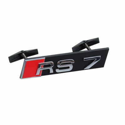 Автологотип шильдик емблема напис Audi RS7 в решітку радіатора хром