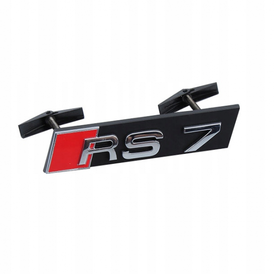 Автологотип шильдик емблема напис Audi RS7 в решітку радіатора хром