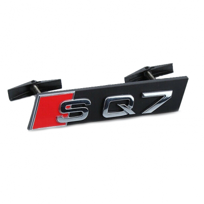 Автологотип шильдик эмблема надпись Audi SQ7 в решетку радиатора хром