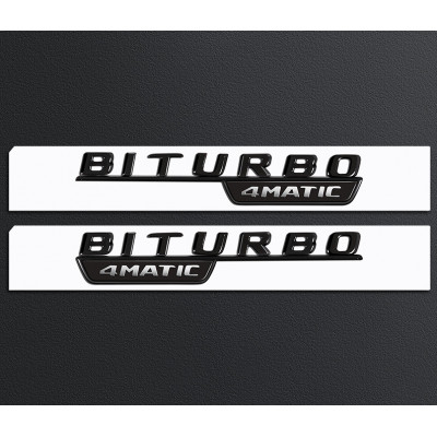 Автологотип шильдик емблема напис Mercedes Biturbo 4matic black x2 360auto-407927