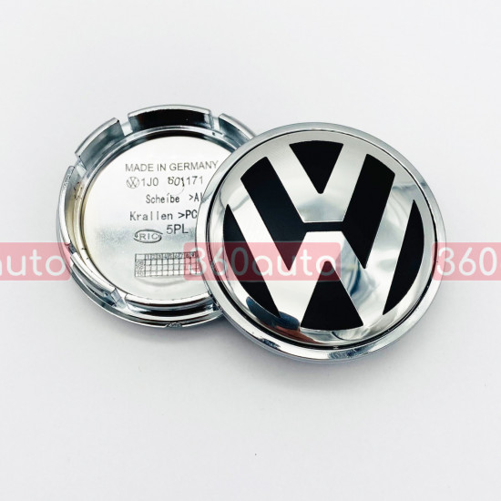 Ковпачок на титановий диск Volkswagen Golf, Polo 52-56 мм 1J0601171 хром
