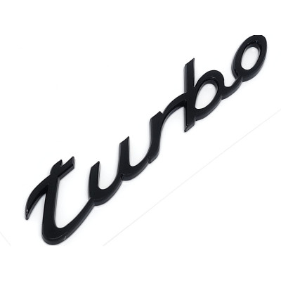 Автологотип шильдик эмблема надпись Porsche Turbo Black черный глянец