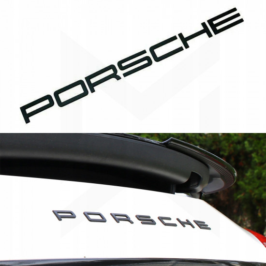 Автологотип шильдик эмблема надпись Porsche Black черный глянец
