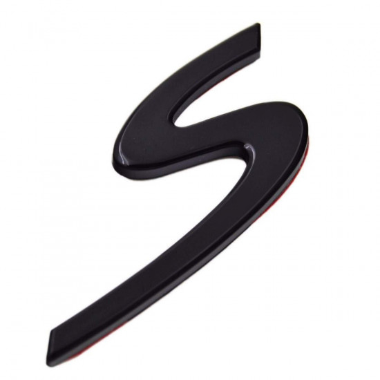 Автологотип шильдик эмблема надпись Porsche S Black черный глянец
