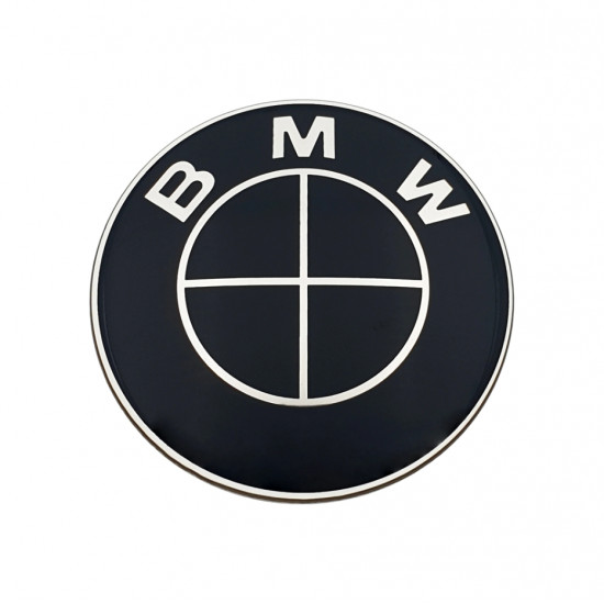 Автологотип шильдик эмблема BMW черная 82мм