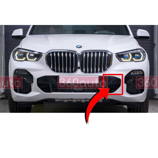 Воздухозаборник решетки на BMW X5 G05 2018-2022 левый M-Paket черный глянец