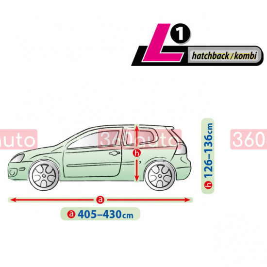 Чохол тент на автомобіль Kegel Perfect Garage L1 hatchback / kombi 405-430см