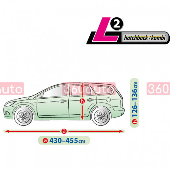 Чохол тент на автомобіль Kegel Perfect Garage L2 hatchback / kombi 430-455см