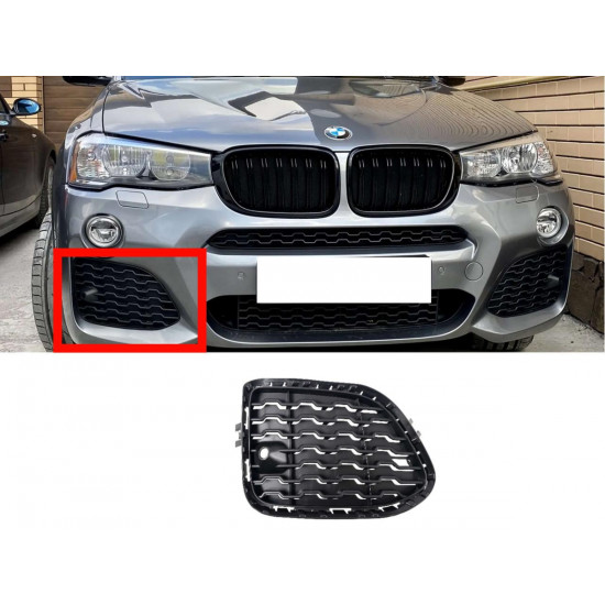 Решетка переднего бампера на BMW X3 F25, X4 F26 2010-2017 правая M-Paket