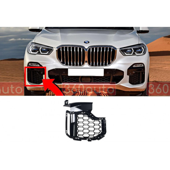 Решітка переднього бампера на BMW X5 G05 2018-2022 права M-Paket