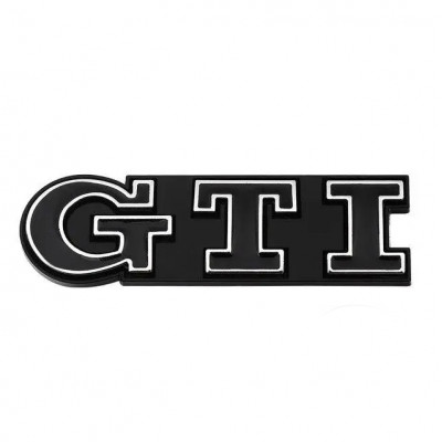 Автологотип шильдик эмблема надпись Volkswagen GTI 5G0853679AF/AG black в решетку радиатора