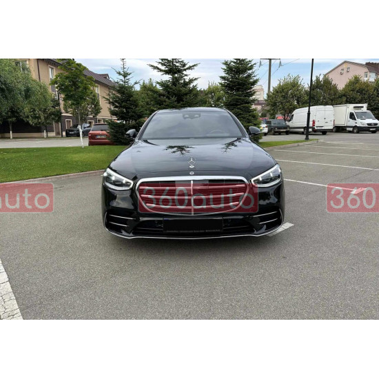 Передний бампер на Mercedes S-class W223 2020- в стиле AMG line