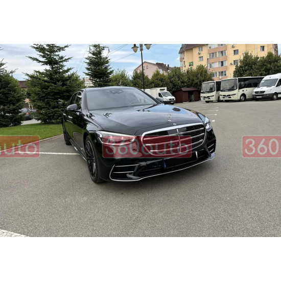 Передний бампер на Mercedes S-class W223 2020- в стиле AMG line