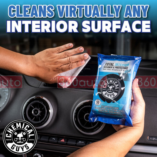 Салфетки Chemical Guys Total Interior Cleaner and Protectant Car Cleaning 50 Wipes