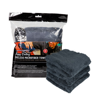 Мікрофібровий рушник Chemical Guys Happy Ending Edgeless Microfiber Towels Black 40 x 40 см