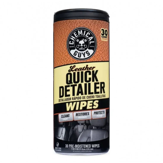фетки Chemical Guys Leather Cleaner Car Cleaning Wipes for Leather в тубусі 30штук