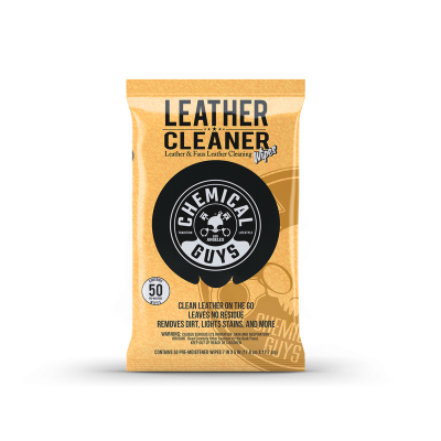 Салфетки Chemical Guys Leather Cleaner Car Cleaning Wipes for Leather, Vinyl, and Faux Leather 50 Wipes