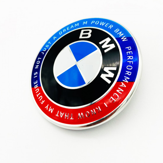 Автологотип значок емблема BMW БМВ 82мм Ювілейна 50 років Motorsport напис 74мм