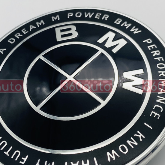 Эмблема на крышку багажника BMW Юбилейная 50 лет Motorsport Black надпись 74мм